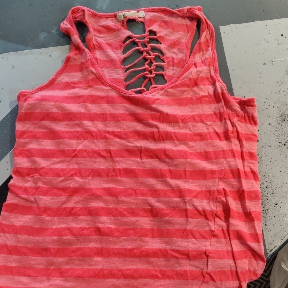 Striped Pink Sleeveless Top